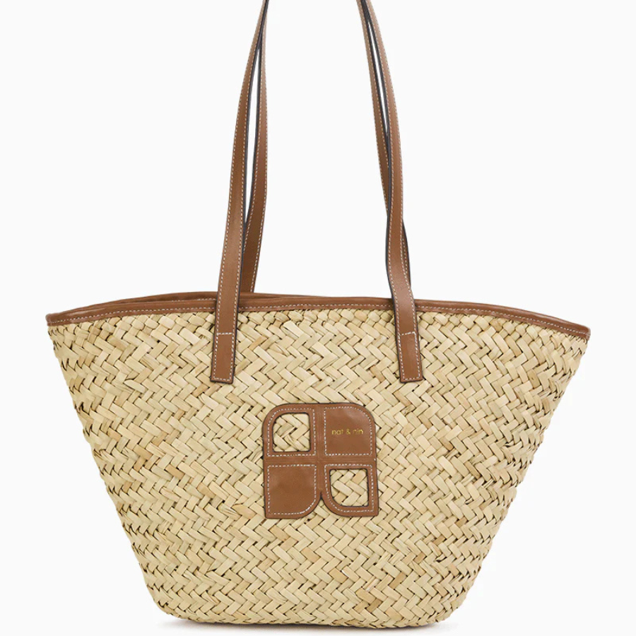 Sac Cabas Raphia et Paille - Papaya Noisette