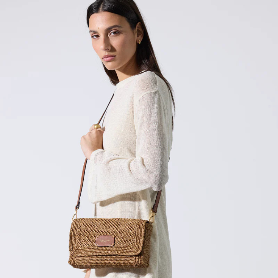 Sac bandoulière Raphia & Paille - Palermo Marron