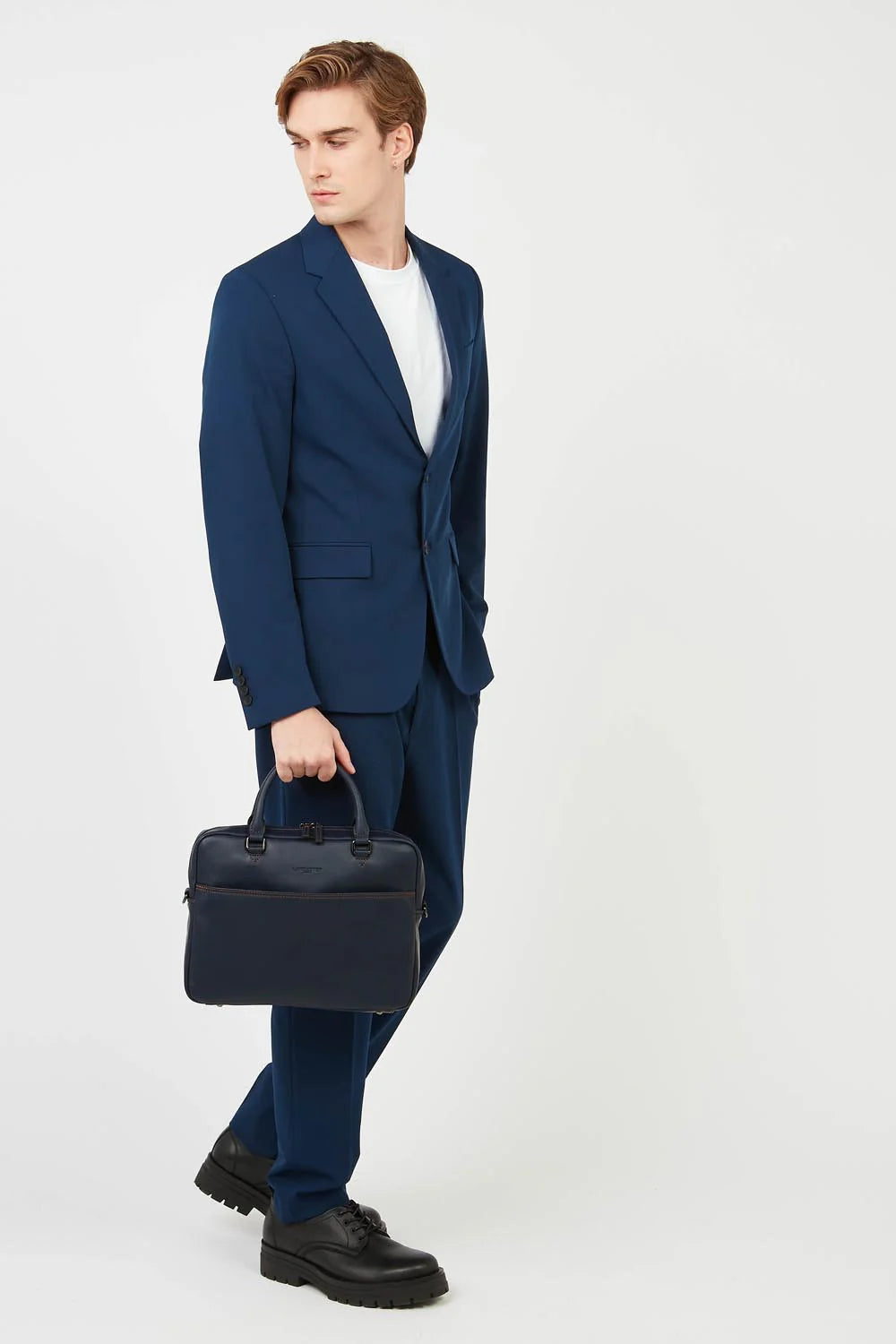 Porte documents - Soft Vintage 32 - Bleu Foncé / Camel