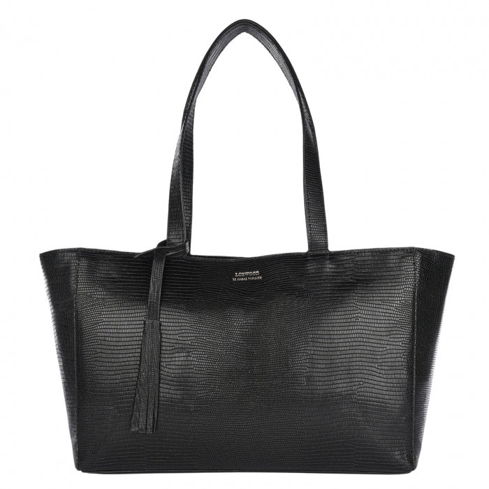 Sac Cabas zippé - Énora lézard Noir