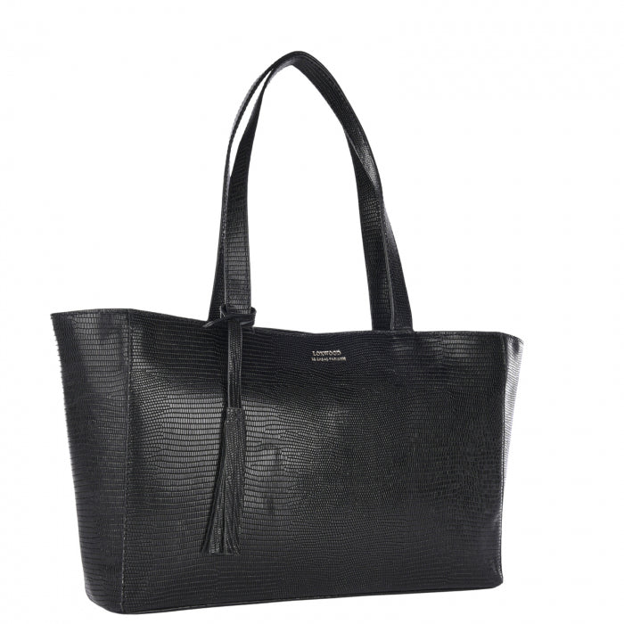 Sac Cabas zippé - Énora lézard Noir