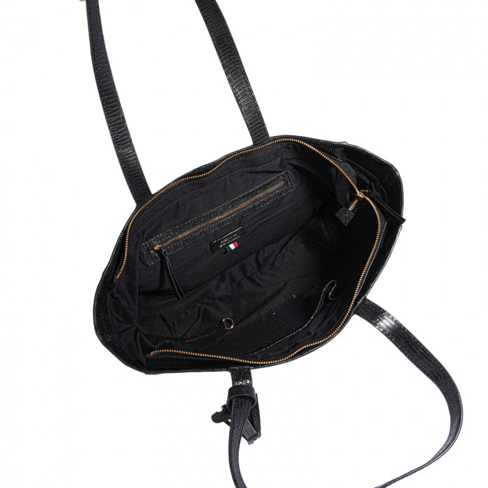 Sac Cabas zippé - Énora lézard Noir