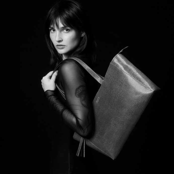 Sac Cabas zippé - Énora lézard Noir