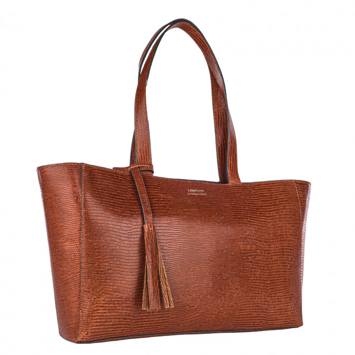 Sac Cabas zippé - Énora lézard Tan