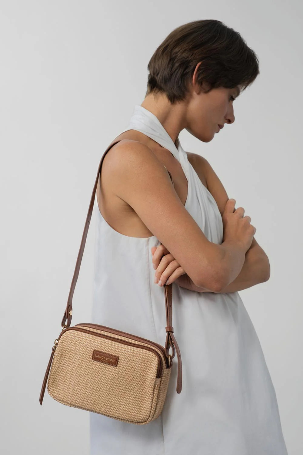 Sac bandoulière - Mini Osier Cognac