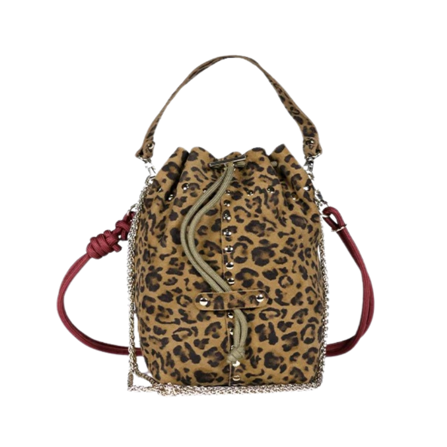 Sac bandoulière / Sac seau - Beco Stud Léo Sepia