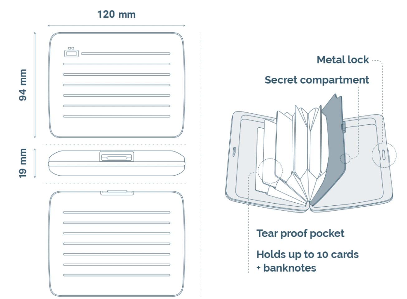 Portefeuille - RFID Smart Case V2 Large