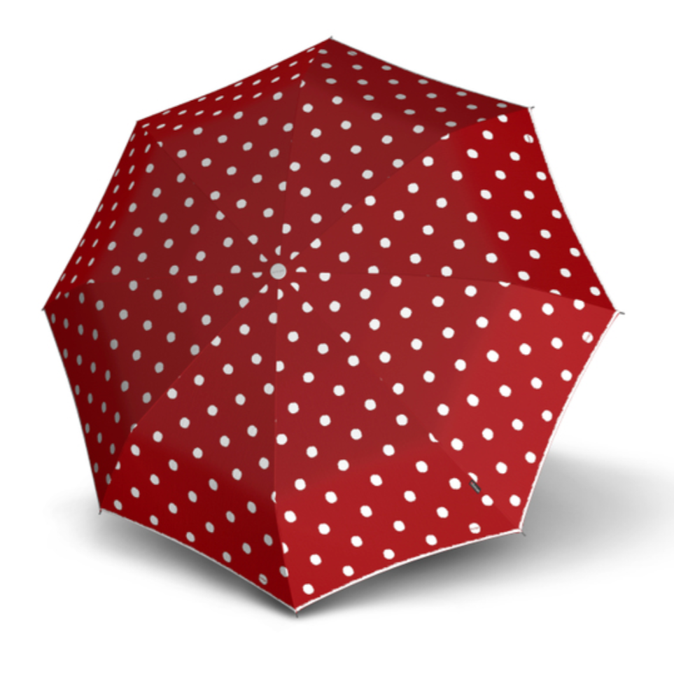 Parapluie canne - pois rouge