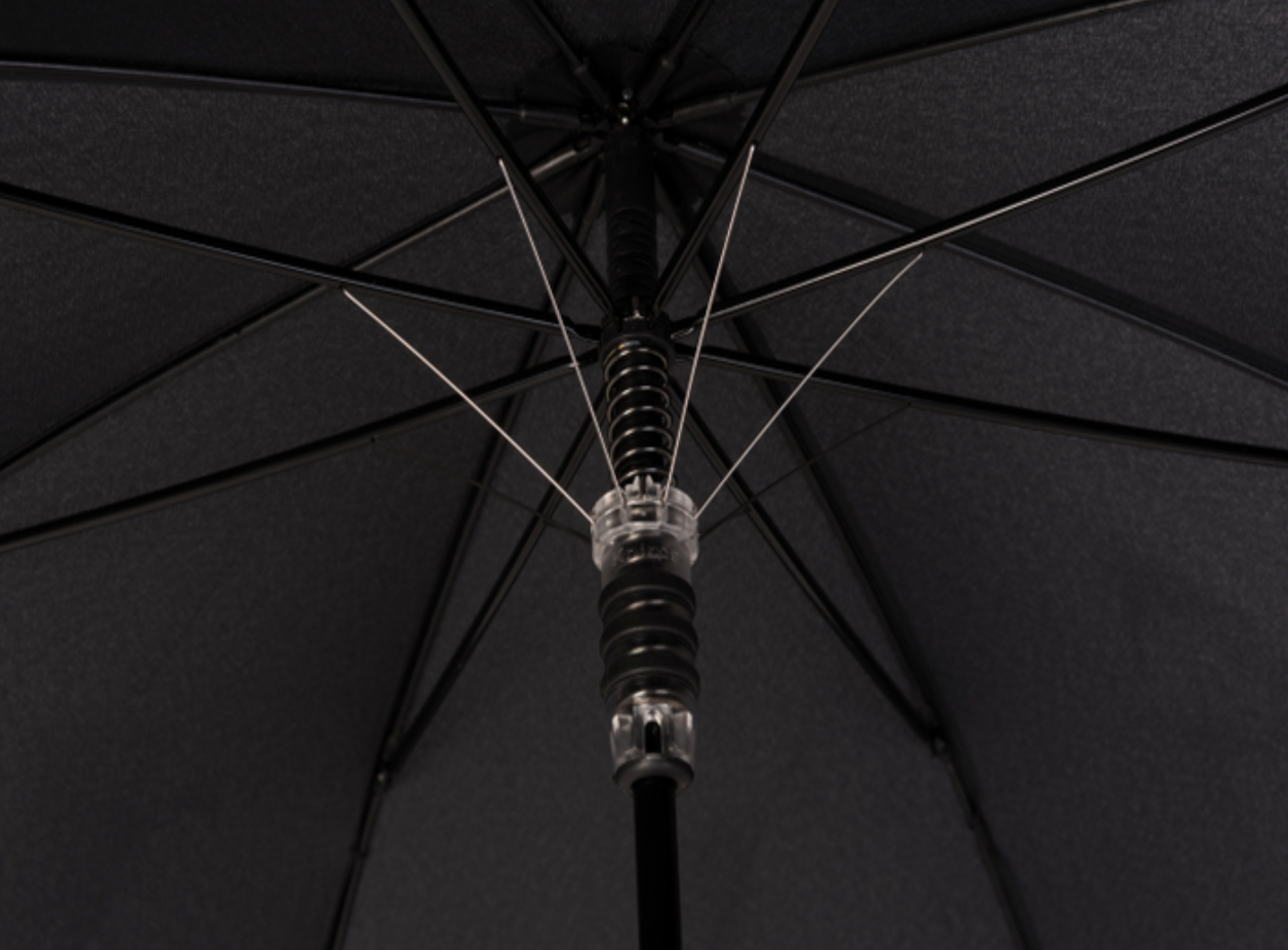 Parapluie canne - pois rouge
