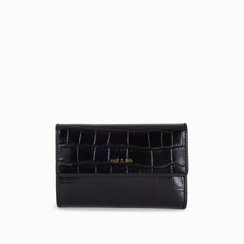 Portefeuille - Lotti Croco noir