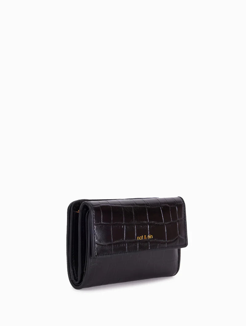 Portefeuille - Lotti Croco noir