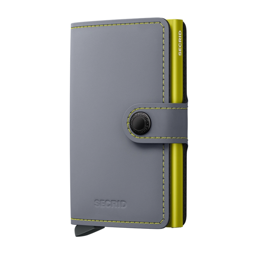 Porte cartes RFID - Miniwallet Matte Grey Lime