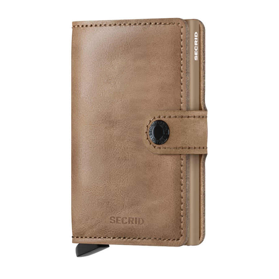 Porte cartes RFID - Miniwallet Vintage Taupe