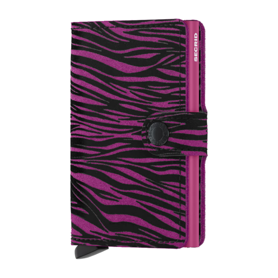Porte cartes RFID - Miniwallet Zebra Fushia