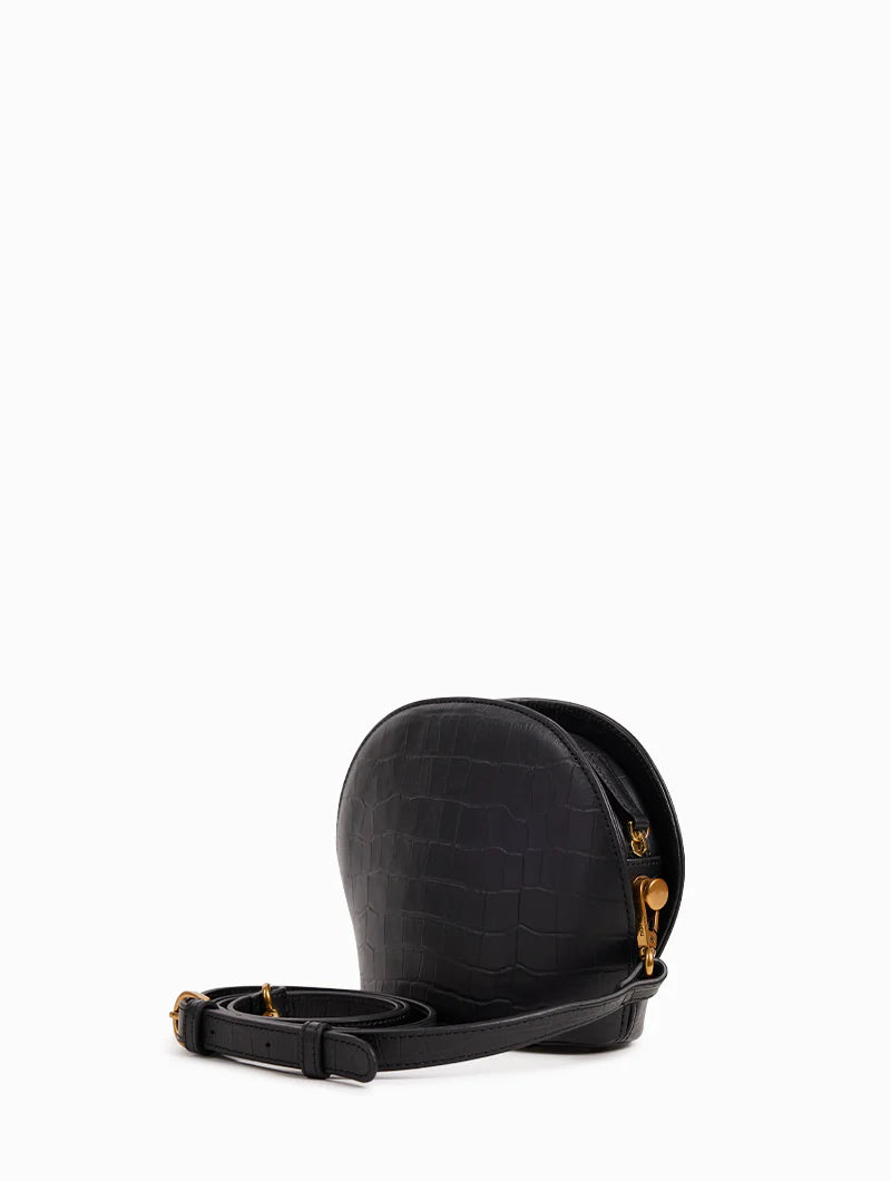 Sac bandoulière - Poppy Croco Noir
