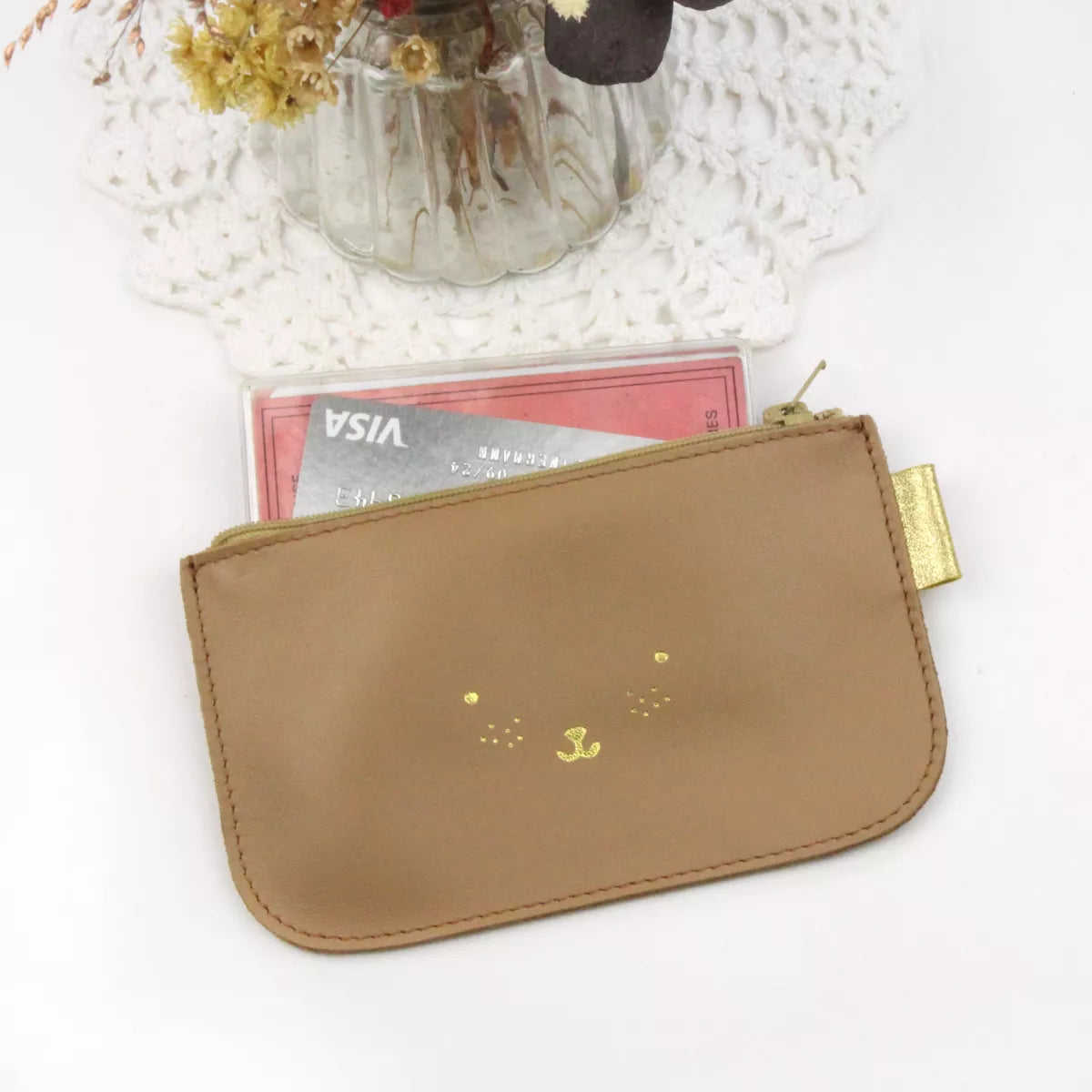 Pochette cuir - Demoiselle Moka