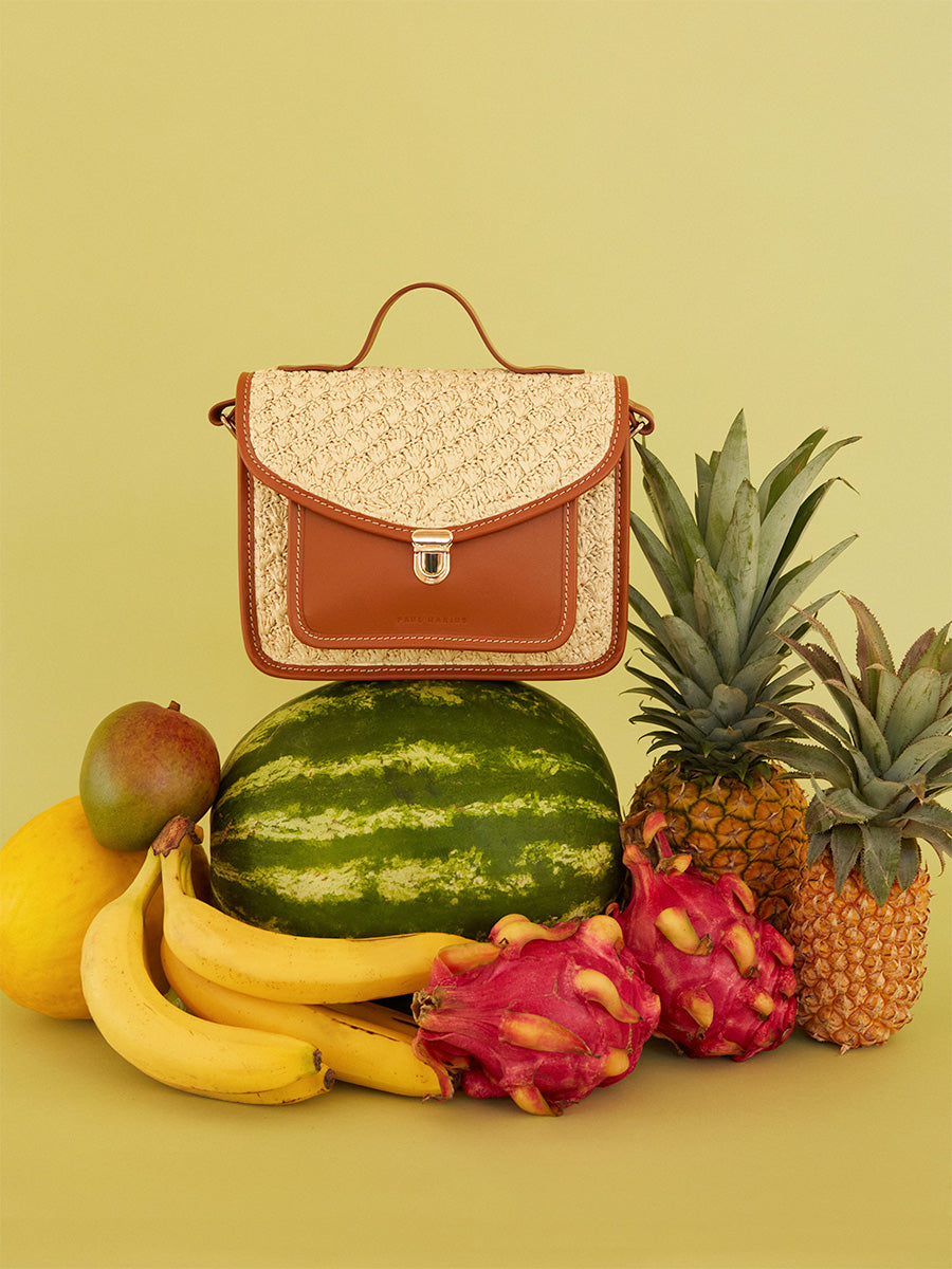 Sac Bandoulière - Mlle George - Naturel/Cognac