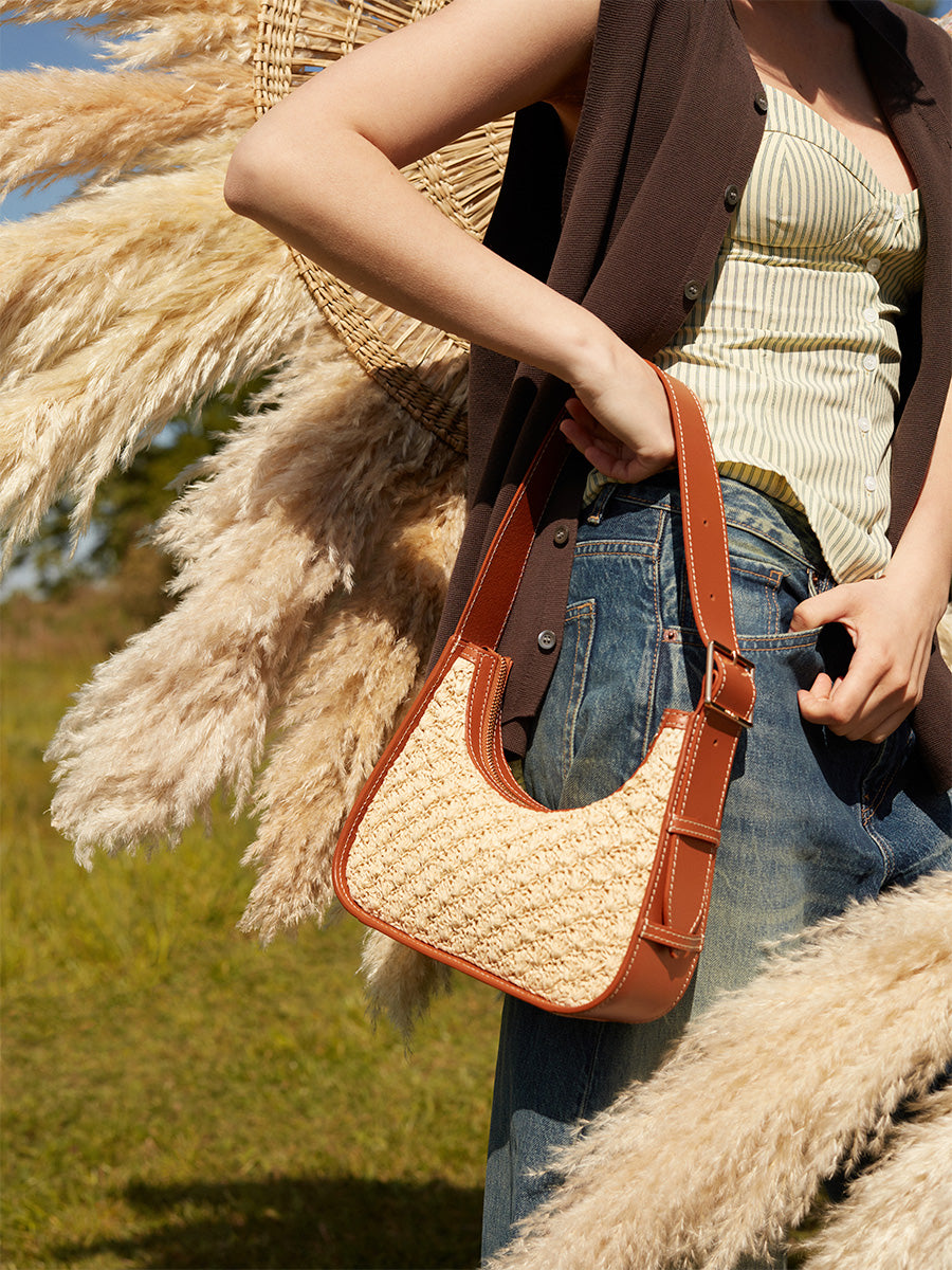 Sac Porté Epaule - Victoire XS - Naturel/Cognac