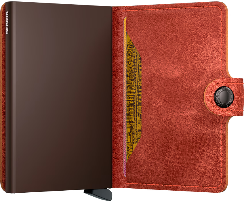 Porte cartes RFID - Miniwallet Vintage Orange