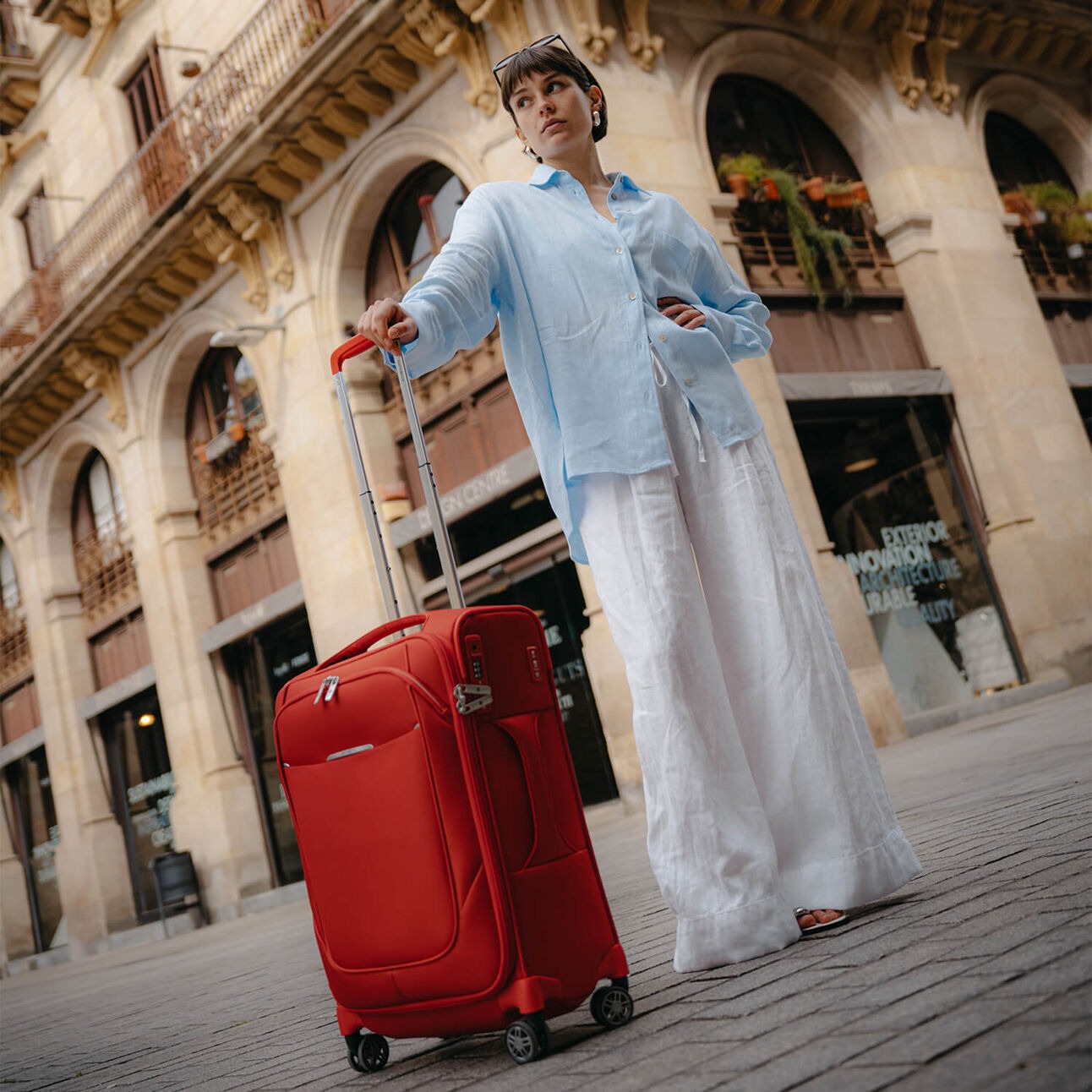 Valise 4 roues- Re-lite Poppy Red 67cm