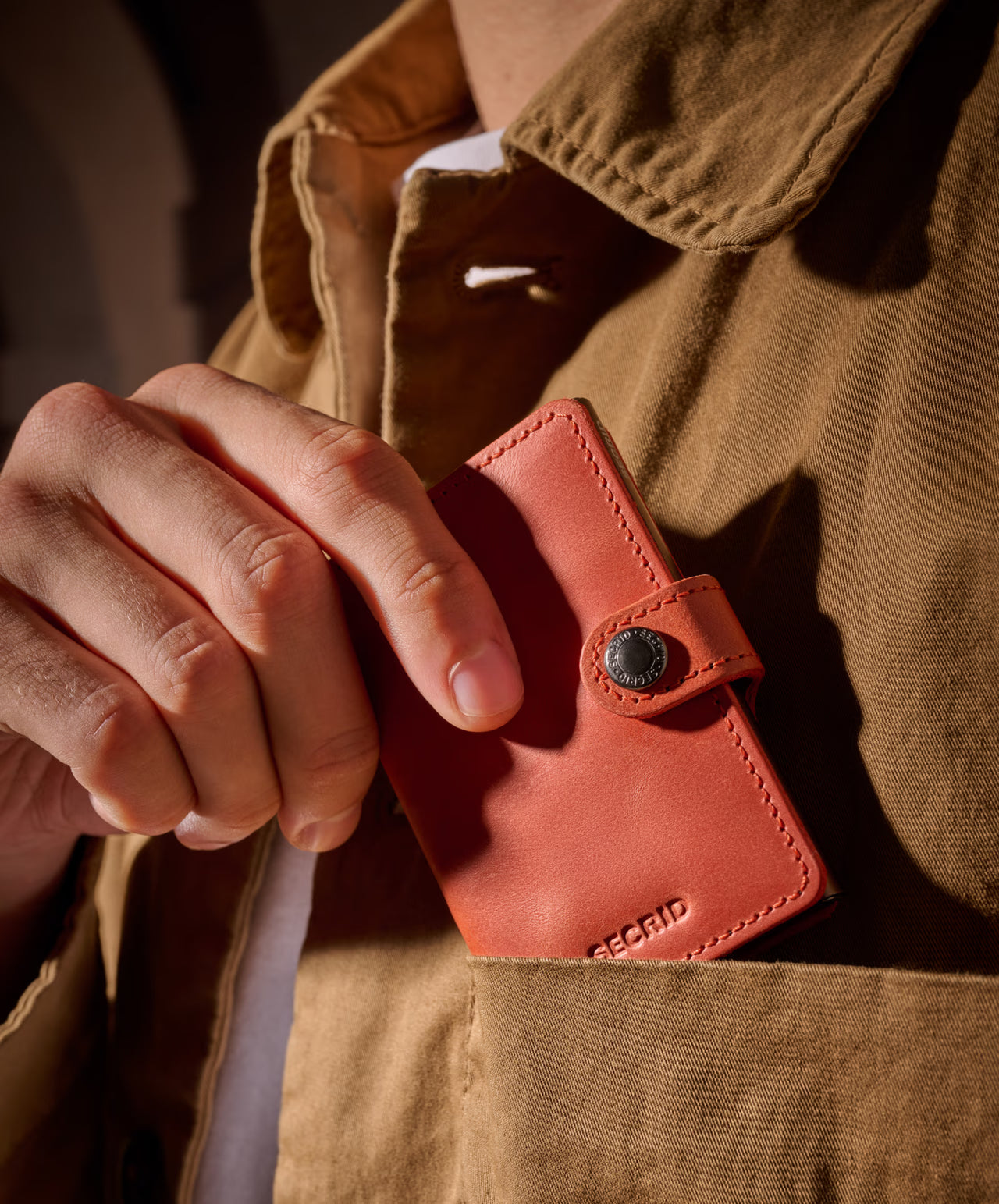 Porte cartes RFID - Miniwallet Vintage Orange