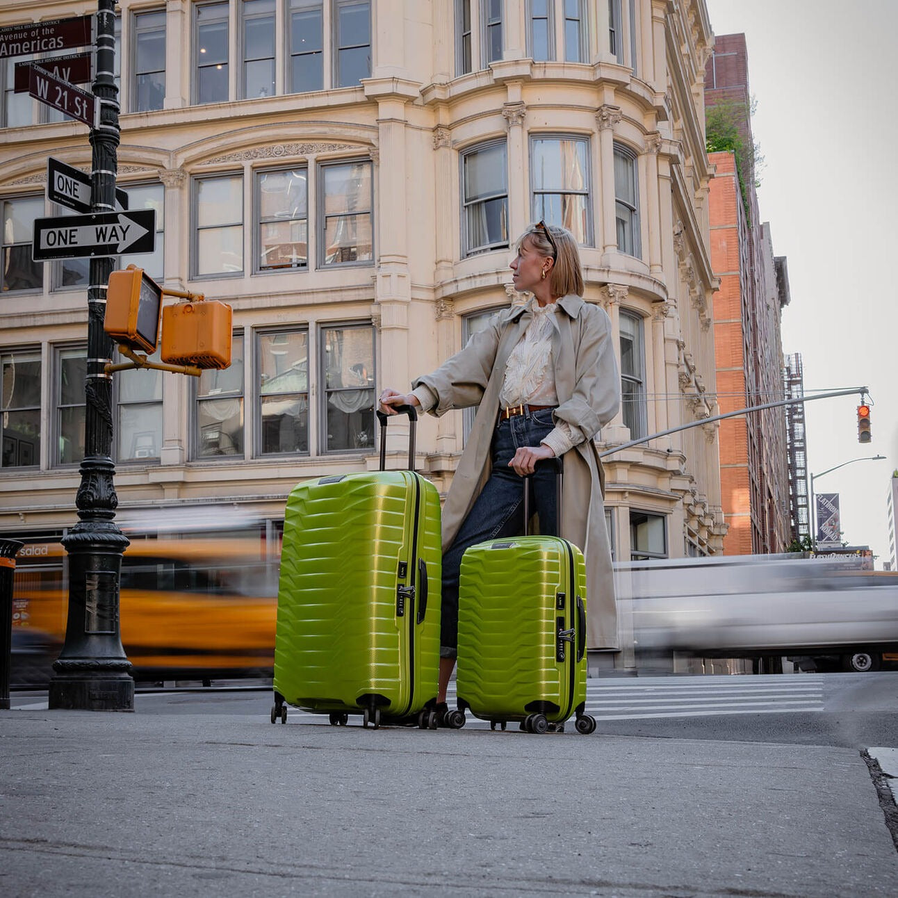 Valise Proxis 4 roues 55 Slim - Lime - Extensible