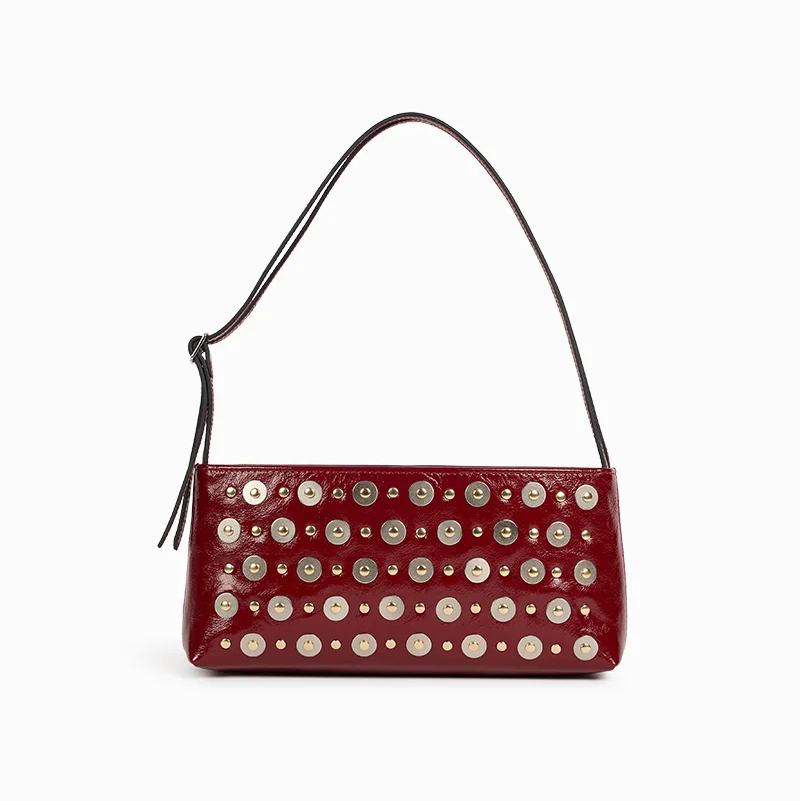 Sac Baguette - Nya Stud Rouge Glacé
