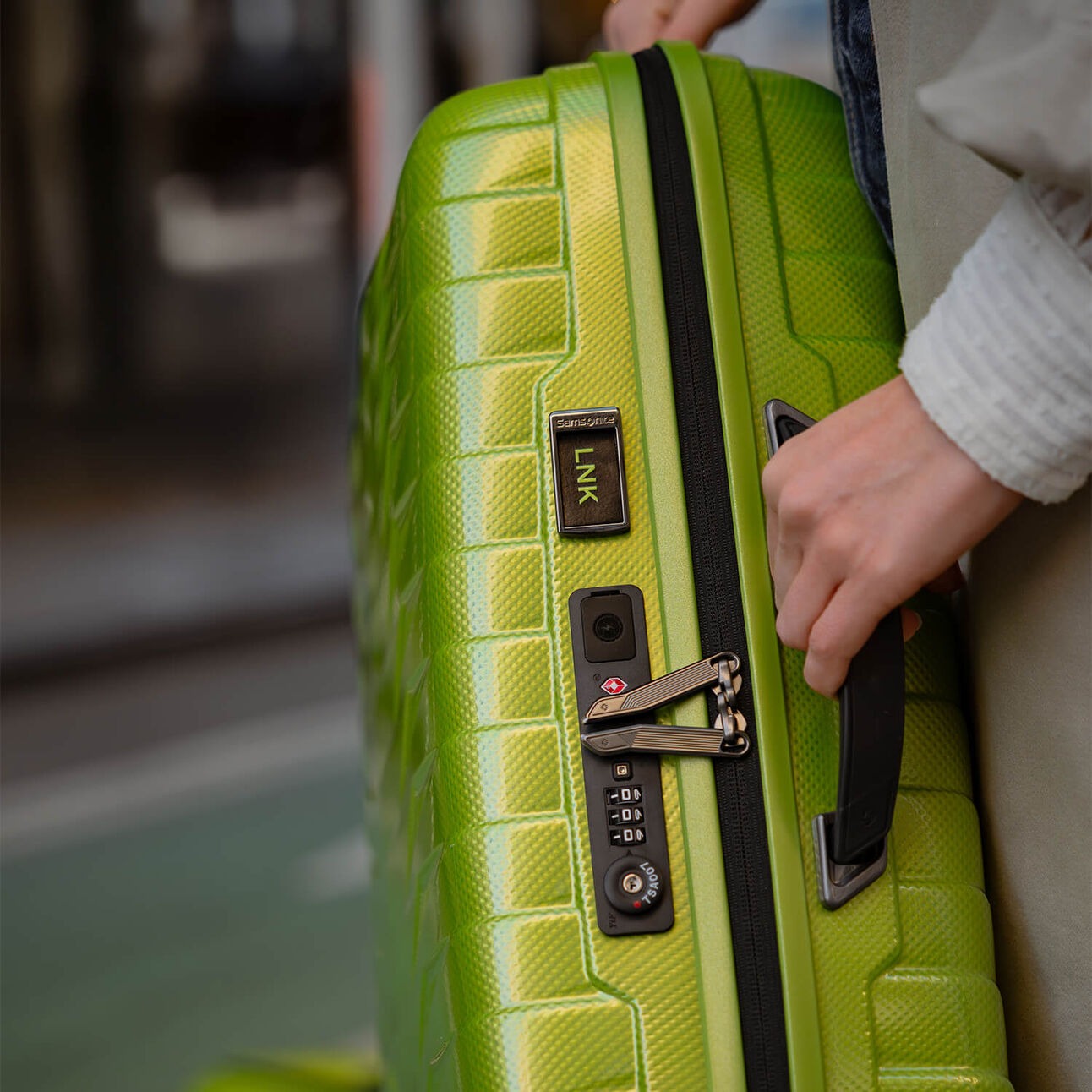 Valise Proxis 4 roues 55 Slim - Lime - Extensible