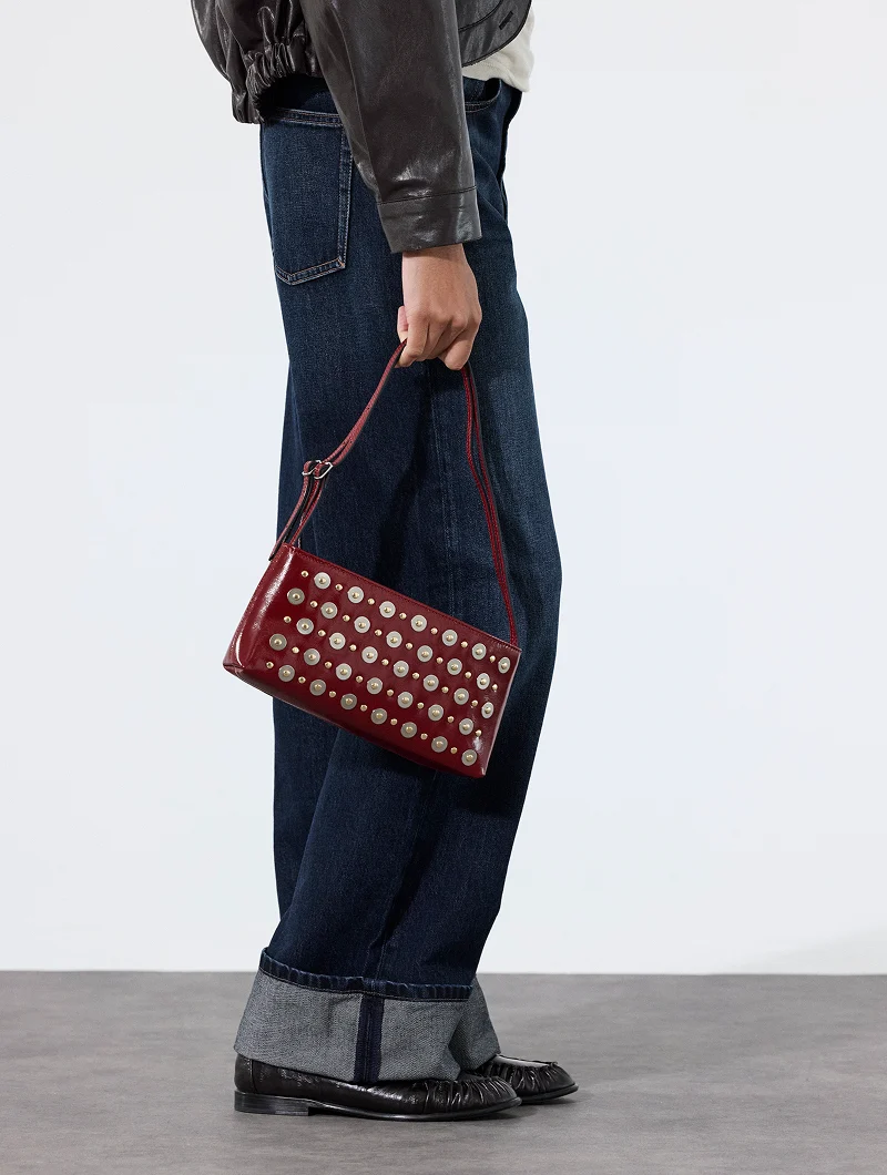 Sac Baguette - Nya Stud Rouge Glacé