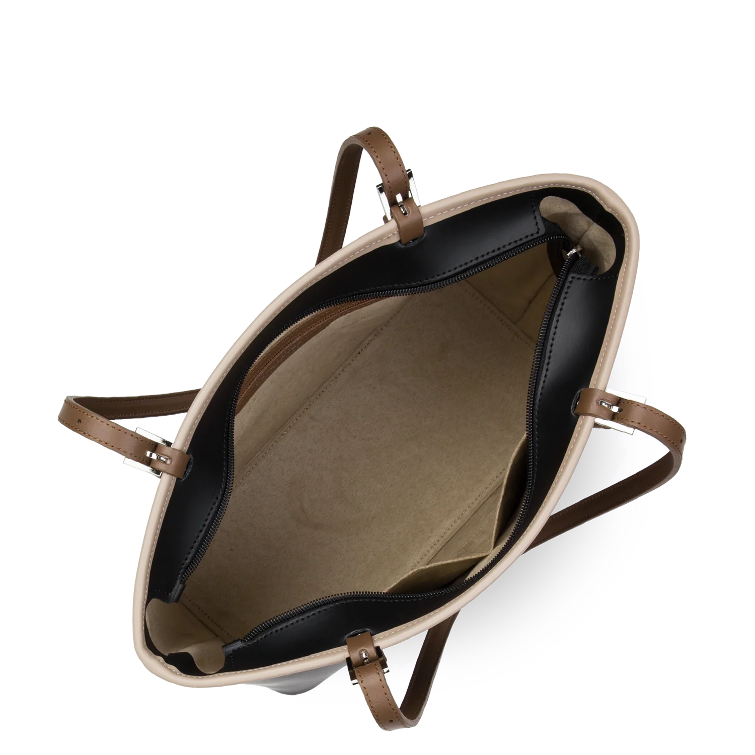 Sac cabas - Smooth S Noir - Nude - Vison