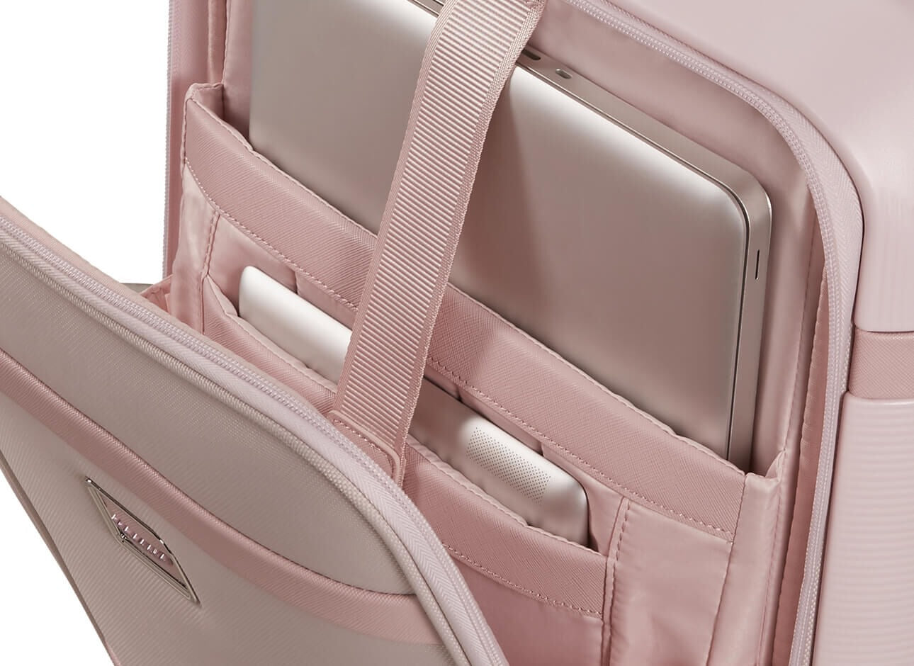 Valise cabine 4 roues - Image 55cm Rose easy access