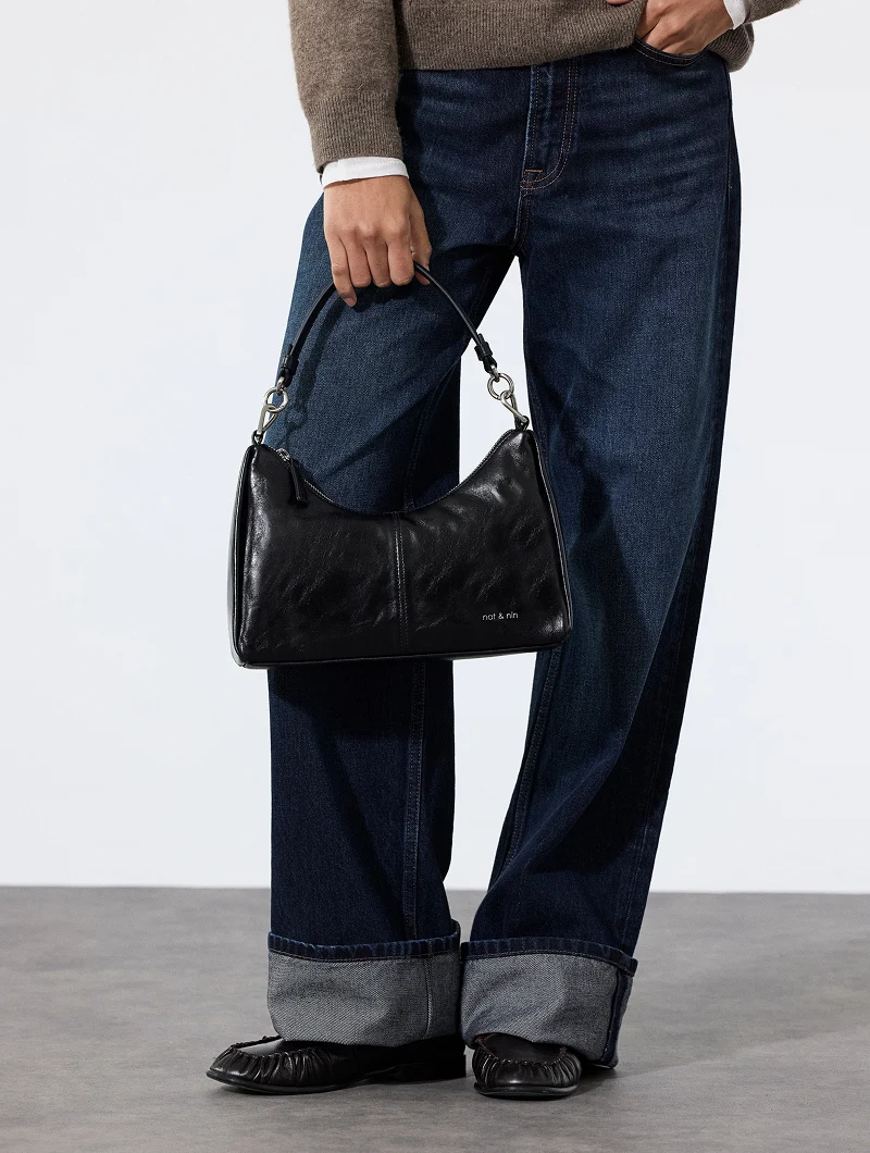 Sac Baguette - Réjina Noir Glacé
