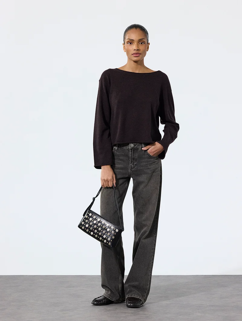 Sac Baguette - Nya Stud Noir Glacé