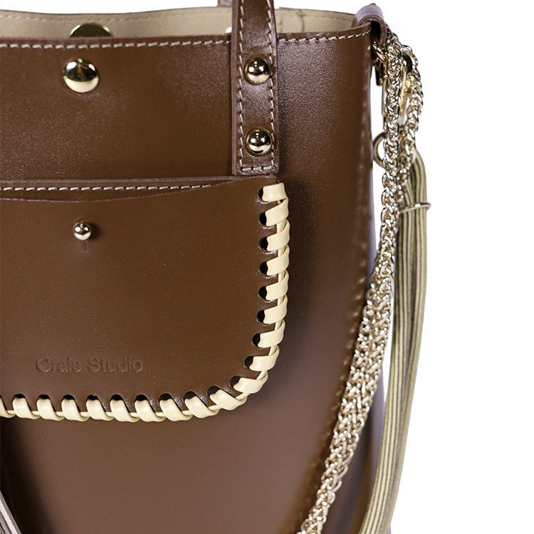 Sac bandoulière / Sac seau - Grand Ame Bronzo Vanille