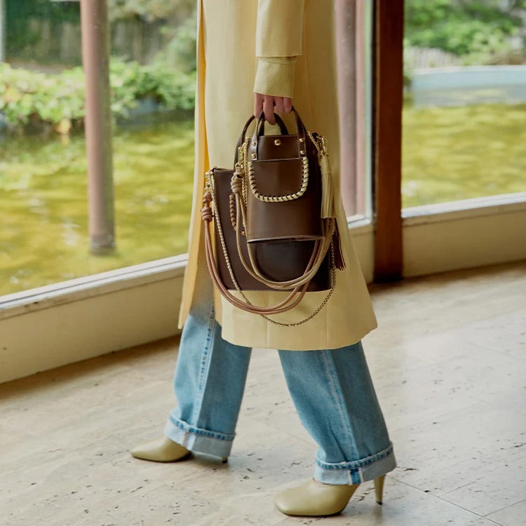 Sac bandoulière / Sac seau - Grand Ame Bronzo Vanille