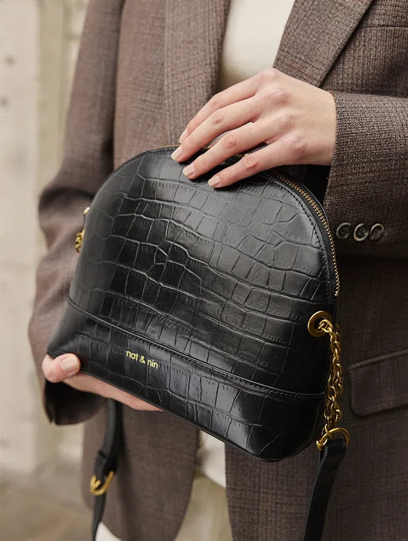 Sac bandoulière - Juliet Croco Noir
