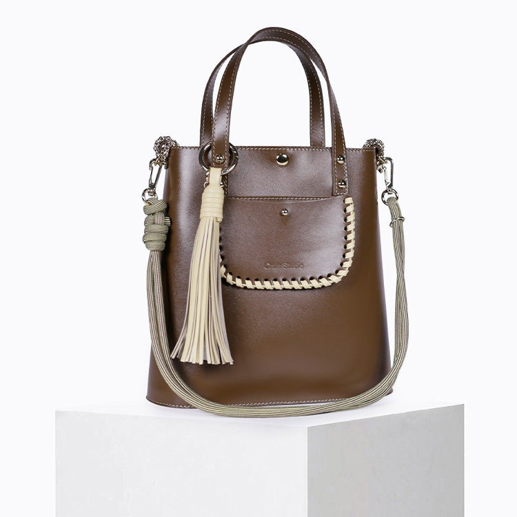Sac bandoulière / Sac seau - Grand Ame Bronzo Vanille