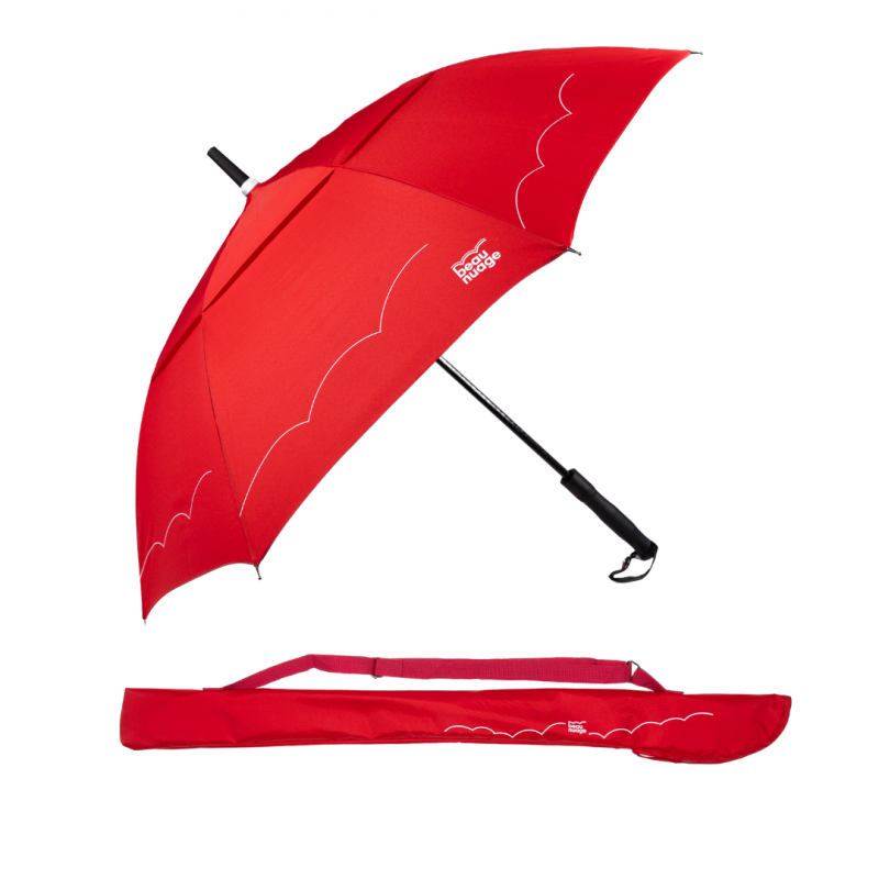 Parapluie - Le Gentleman porté bandoulière rouge