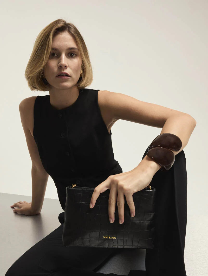 Pochette - Molly Croco Noir