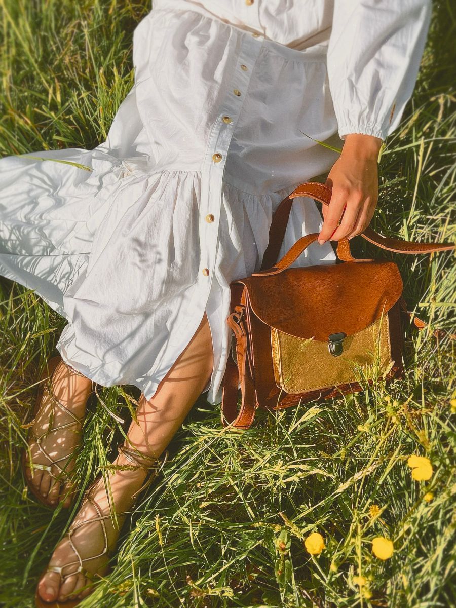Sac Bandoulière - Mlle George - Naturel Doré