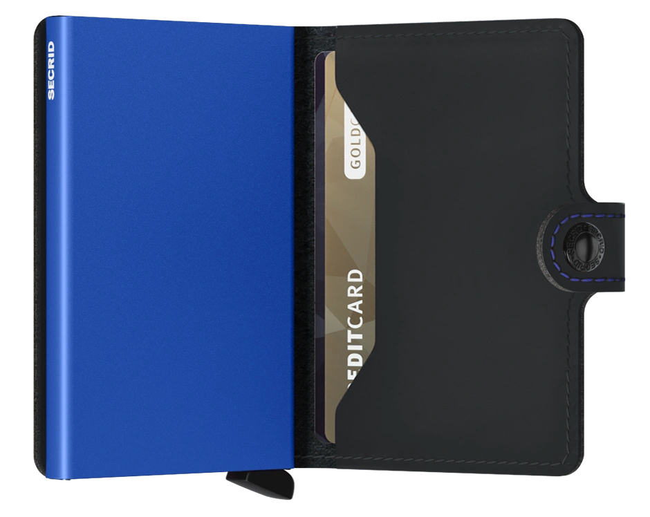 Porte cartes RFID - Miniwallet Matte Black Blue