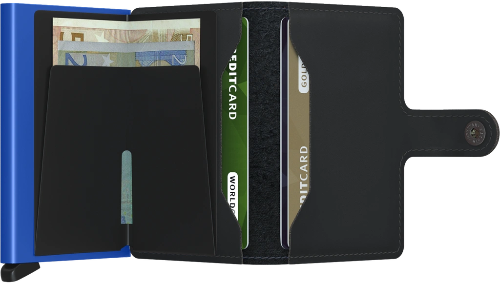 Porte cartes RFID - Miniwallet Matte Black Blue