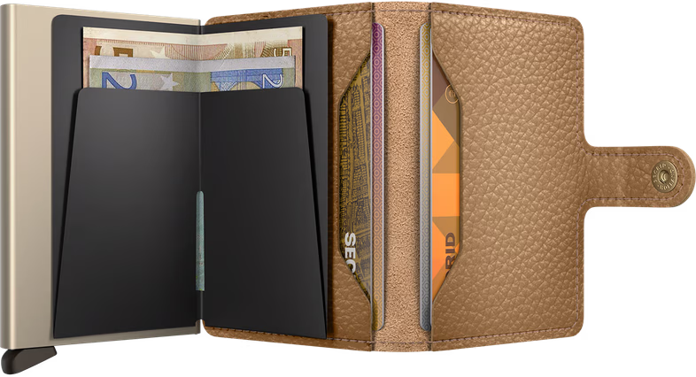 Porte cartes RFID - Miniwallet Pebble Capuccino
