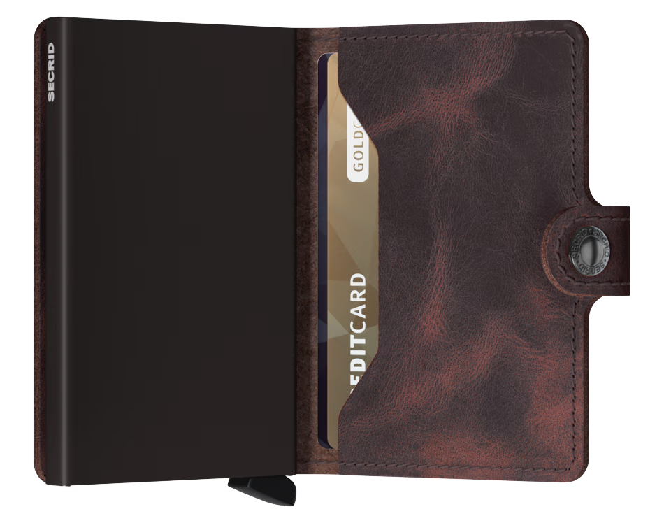 Porte cartes RFID - Miniwallet Vintage Choco