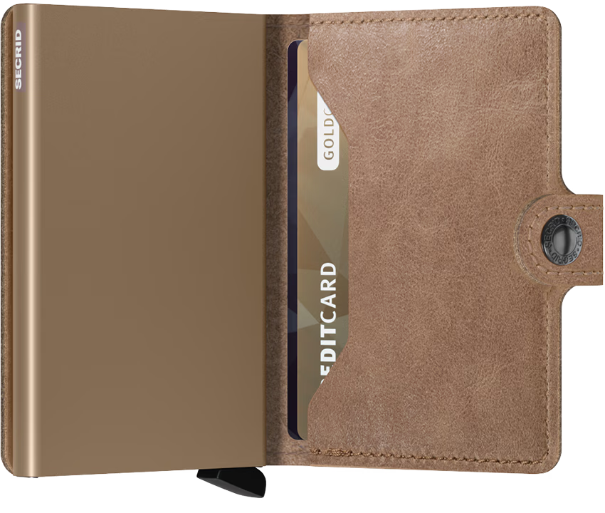 Porte cartes RFID - Miniwallet Vintage Taupe