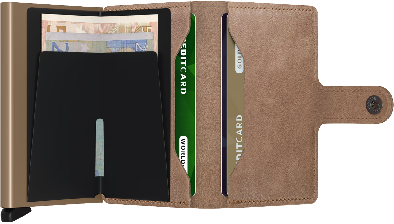 Porte cartes RFID - Miniwallet Vintage Taupe
