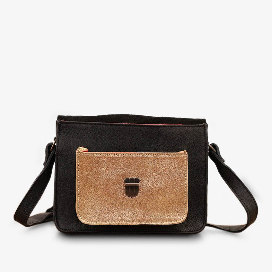 Sac Bandoulière - Mlle George - Noir Doré