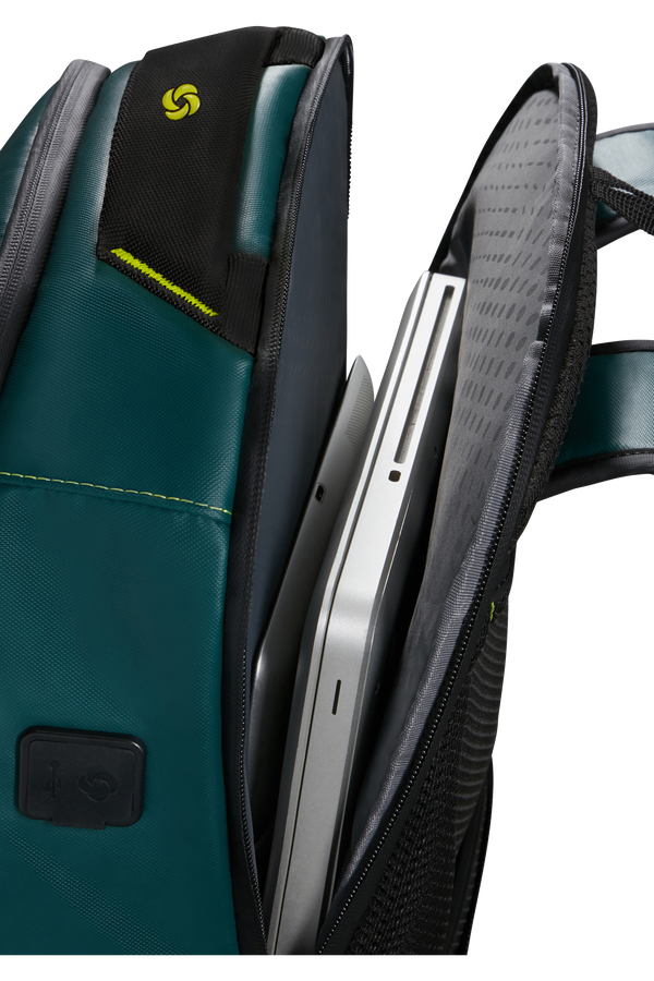 Sac à dos - ECODIVER 17.3" Dark Teal/Lime