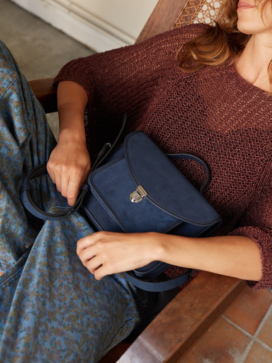 Sac Bandoulière - Mlle George - Bleu Nuit Velours