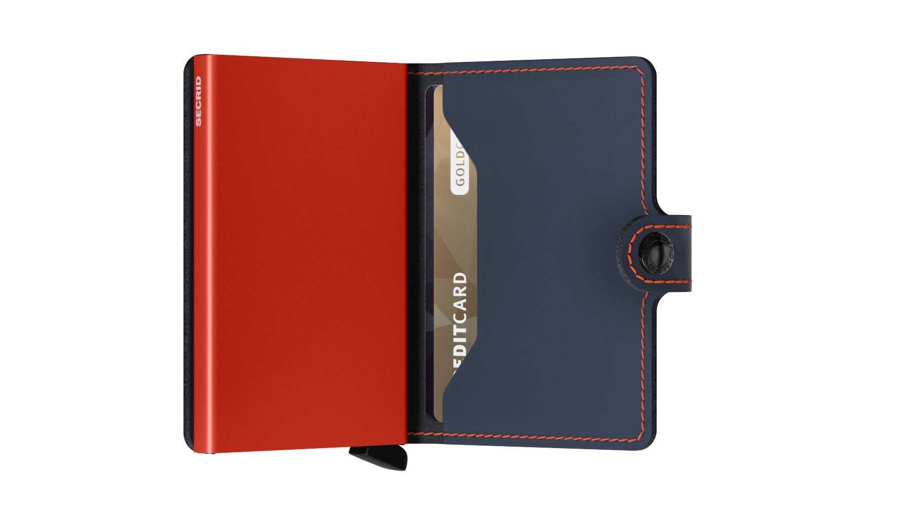 Porte cartes RFID- Miniwallet Matte Nightblue & Orange